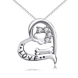 925 Sterling Silver Fashion Pendant Paw Bone Necklace For Women