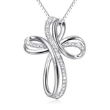 Sterling Silver Infinity Cross Pendant Necklace