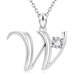 Initial Necklace 925 Sterling Silver Letters 26 Alphabet Pendant Necklace