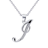 925 Sterling Silver Cubic Zirconia 26 Letters Alphabet Pendant Necklace