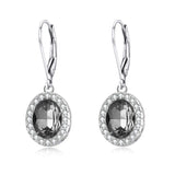 Halo Series Earrings Leverback Earrings with Crystal