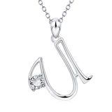 Initial Necklace 925 Sterling Silver Letters 26 Alphabet Pendant Necklace