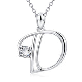 Initial Necklace 925 Sterling Silver Letters 26 Alphabet Pendant Necklace