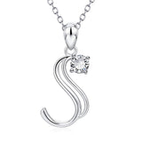 Initial Necklace 925 Sterling Silver Letters 26 Alphabet Pendant Necklace