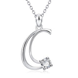 Initial Necklace 925 Sterling Silver Letters 26 Alphabet Pendant Necklace