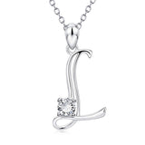 Initial Necklace 925 Sterling Silver Letters 26 Alphabet Pendant Necklace