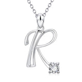 Initial Necklace 925 Sterling Silver Letters 26 Alphabet Pendant Necklace