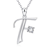 Initial Necklace 925 Sterling Silver Letters 26 Alphabet Pendant Necklace