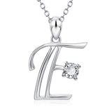 Initial Necklace 925 Sterling Silver Letters 26 Alphabet Pendant Necklace