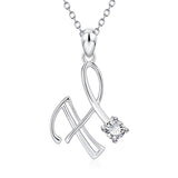 Initial Necklace 925 Sterling Silver Letters 26 Alphabet Pendant Necklace