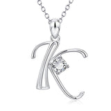 Initial Necklace 925 Sterling Silver Letters 26 Alphabet Pendant Necklace