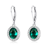 Halo Series Earrings Leverback Earrings with Crystal