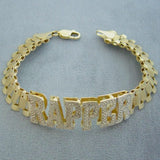 12mm Watch Band Chain Double Layer Personalized Custom Gold Plated Name Bracelet