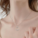 Snowy Mountain Ring Holder Necklace in White Gold Sterling Silver