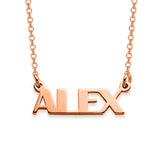 ALEX - 925 Sterling Silver/10K/14K/18K Personalized Capital Letters Name Necklace Adjustable 16”-20”