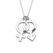 925 Sterling Silver Personalized Simple Gender Symbol Necklace Adjustable 16”-20”