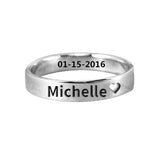 Copper/925 Sterling Silver Personalized Cut Out Heart Name Ring