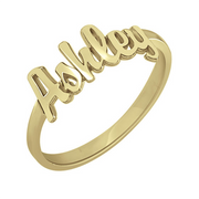 Copper/925 Sterling Silver Personalized Script Name Ring