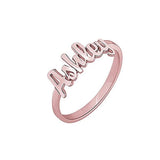 Copper/925 Sterling Silver Personalized Script Name Ring