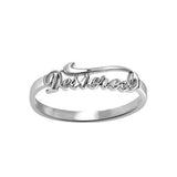 Copper/925 Sterling Silver Personalized Script Name Ring