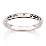 Copper/925 Sterling Silver Personalized Birthstone Engraved Name Ring