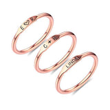 Copper/925 Sterling Silver Personalized Engraved Bar Rings