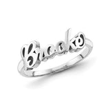 Copper/925 Sterling Silver Personalized Script Letters Name Ring