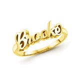 Copper/925 Sterling Silver Personalized Script Letters Name Ring