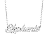 "Stephanie"-Copper/925 Sterling Silver Personalized Classic Name Necklace Adjustable 18”-20”