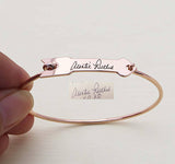 925 Sterling Silver Personalized Signature/Handwriting Arrow Bangle