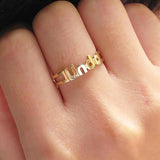 "Linda" Style-Copper/Sterling Silver Personalized  Name Ring