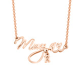 Morgan - Copper/925 Sterling Silver Adjustable 18”-20” Personalized Handcrafted Name Necklace-White Gold/Yellow Gold Plated