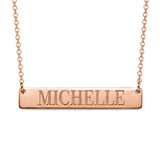 Copper/925 Sterling Silver Personalized Bar Necklace  Adjustable 18”-20”