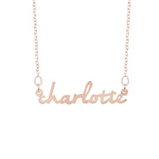 Charlotte - Personalized Name 925 Sterling Silver Necklace Adjustable 16”-20”-Plated Rose Gold