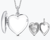 Engravable Heart  Photo Locket With Chain