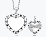 Engravable Heart Photo Locket With Chain