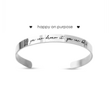 925 Sterling Silver Personalized  Mantra Custom Cuff Bangle Inspirational Gifts