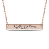 Copper/925 Sterling Silver Personalized  Handwriting Necklace Adjustable 16”-20”