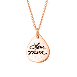 925 Sterling Silvert Personalized Engraved Teardrop Signature Necklace Adjustable 16”-20”