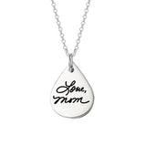 925 Sterling Silvert Personalized Engraved Teardrop Signature Necklace Adjustable 16”-20”