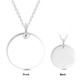 925 Sterling Silver Kid's Drawing Disc Engraved Photo Necklace