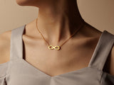 Infinity Necklace With 4 Names-Plated Yellow Gold