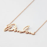 Copper/925 Sterling Silver Personalized  Signature Necklace  Adjustable 16”-20”