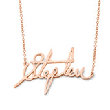 Copper/925 Sterling Silver Personalized  Signature Necklace  Adjustable 16”-20”