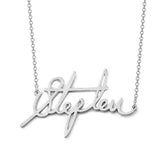 Copper/925 Sterling Silver Personalized  Signature Necklace  Adjustable 16”-20”