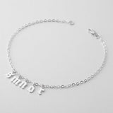 925 Sterling Silver Personalized  Initial Name Bracelet - Cut-out Adjustable 6”-7.5”