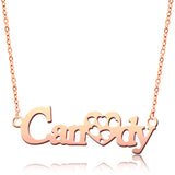 Sweet Love-- Hollow Out Heart 925 Sterling Silver Name Necklace Adjustable 16”-20”