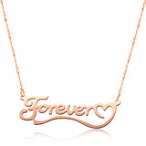 Love You Forever 925 Sterling Silver Personalized Classic Name or Text  Necklace Adjustable 16”-20”