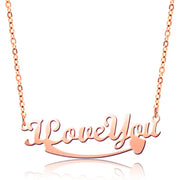 I Love You 925 Sterling Silver Personalized Classic Name or Text  Necklace Adjustable 16”-20”