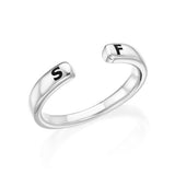 Stacking Open 925 Sterling Silver Personalized Ring Engraved Name Ring